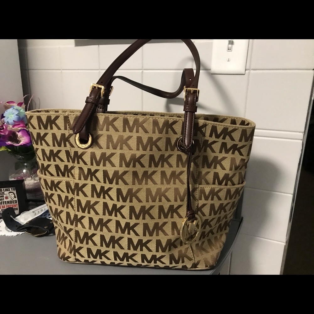 MK authentic brown and cream tote
